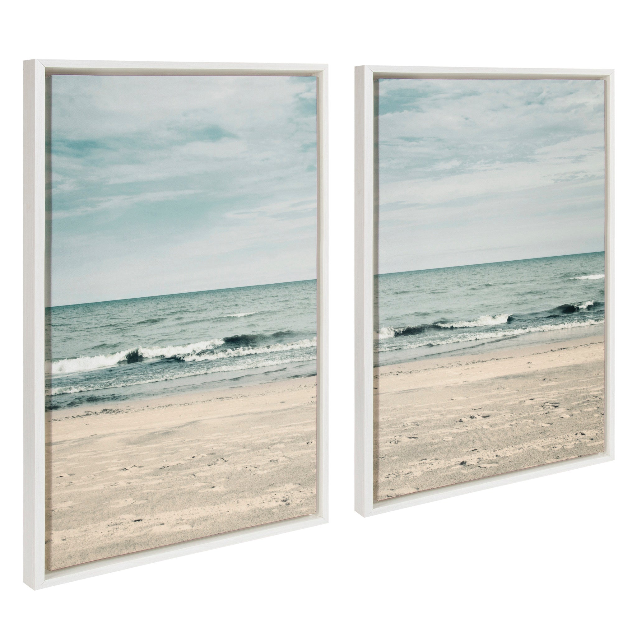 Sylvie Beach 2 Left and Right Framed Canvas by Emiko and Mark Franzen of F2Images