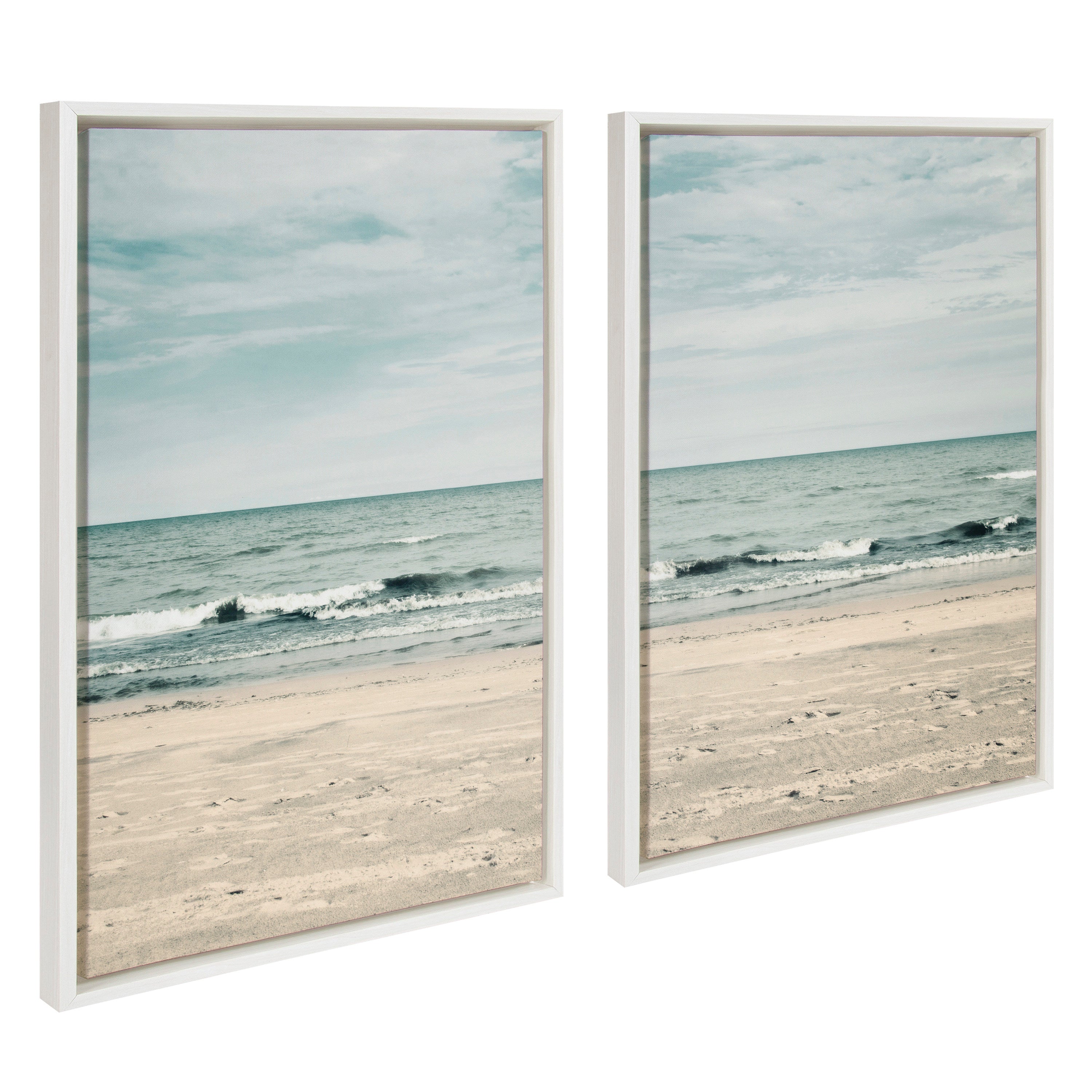 Sylvie Beach 2 Left and Right Framed Canvas by Emiko and Mark Franzen of F2Images
