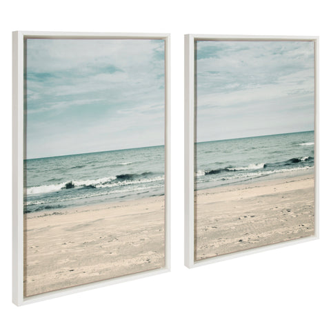 Sylvie Beach 2 Left and Right Framed Canvas by Emiko and Mark Franzen of F2Images