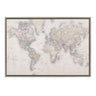 Sylvie Vintage World Map Framed Canvas by The Creative Bunch Studio