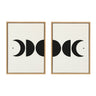 Sylvie Modern Geometric Moon Phases Framed Canvas Set by The Creative Bunch Studio