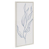 Sylvie Muted Illustrated Botanical Light Blue and Beige Framed Canvas by The Creative Bunch Studio