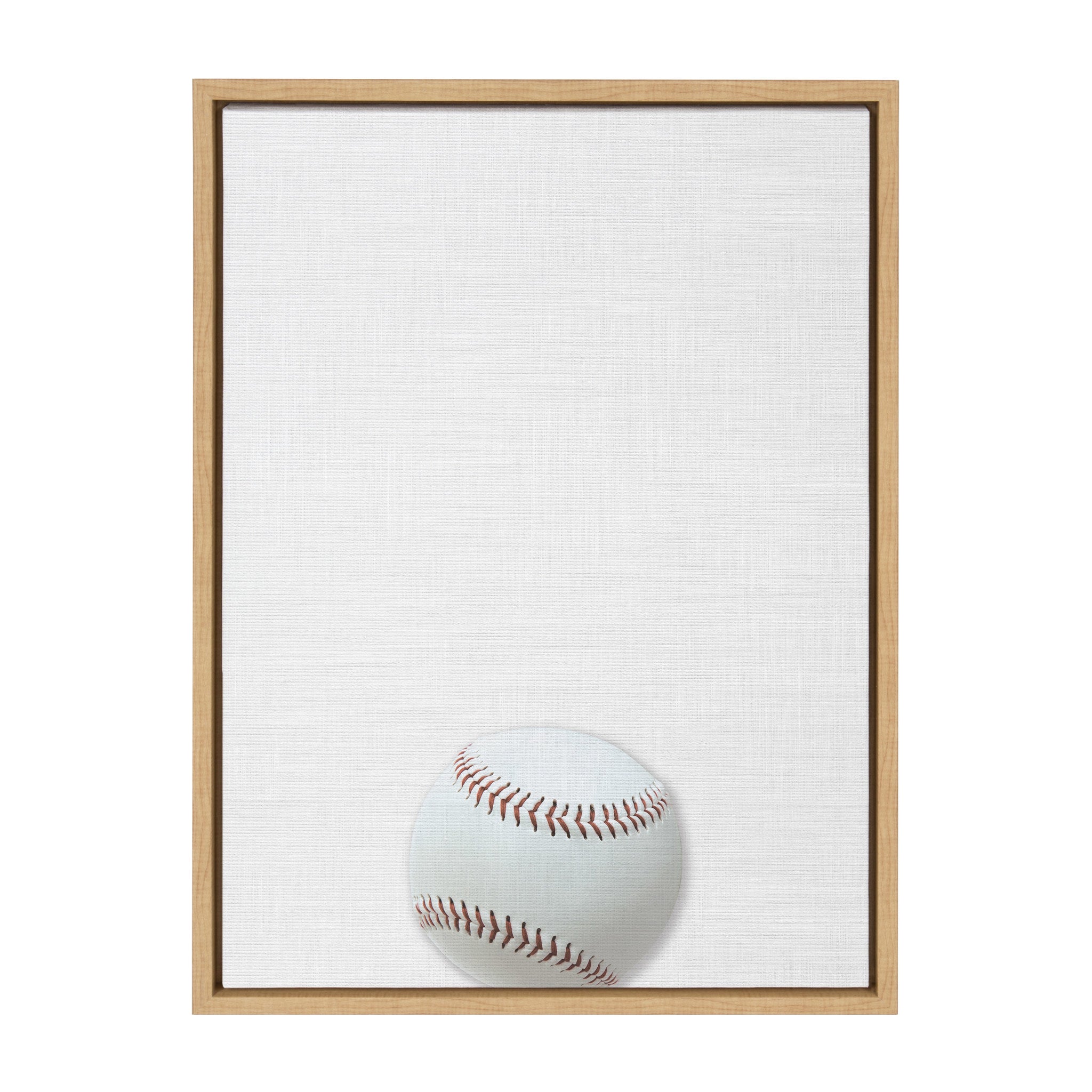 Sylvie Color Baseball Portrait Framed Canvas, Natural 18x24