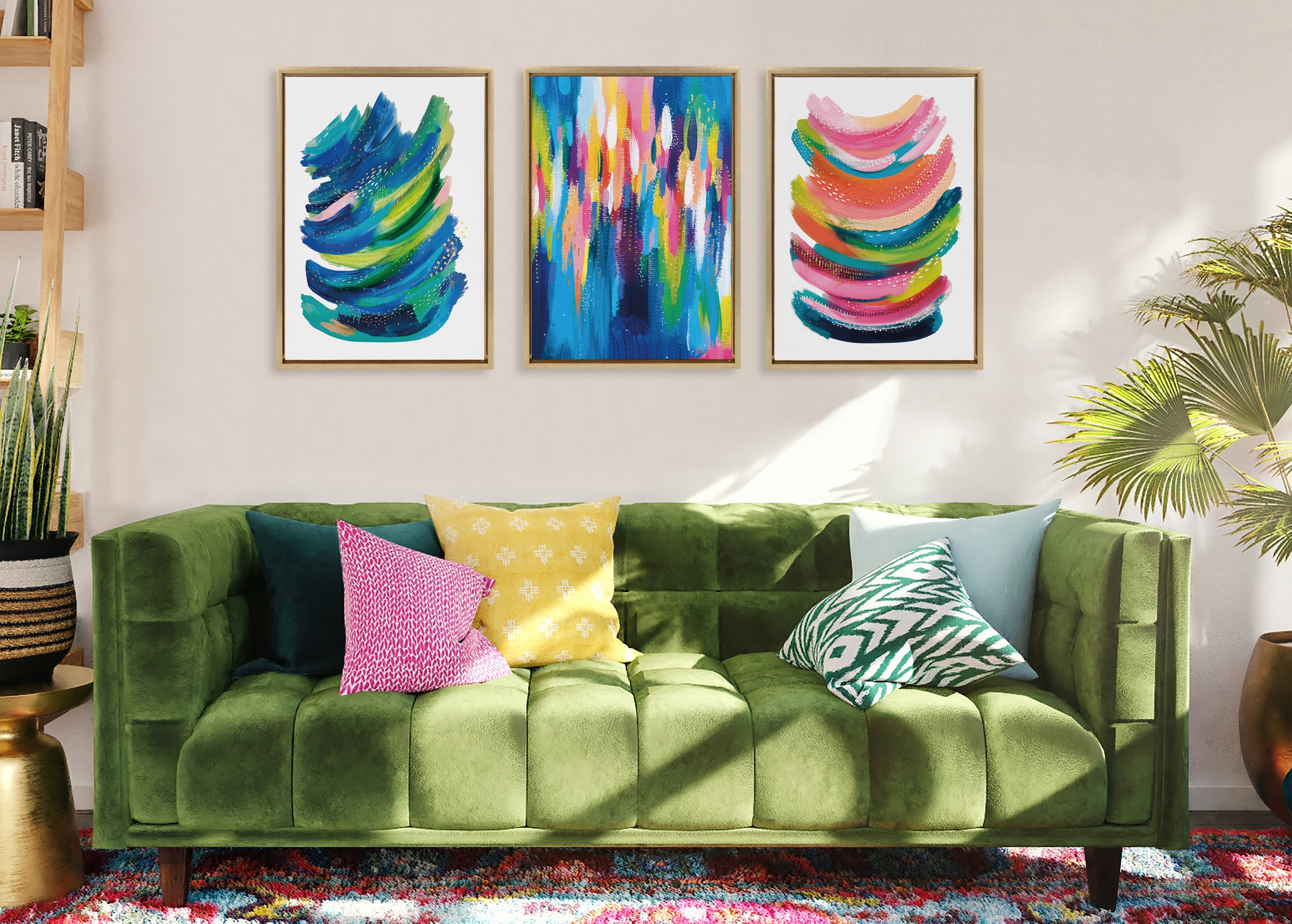 Sylvie Bright Abstract 2 Framed Canvas by Jessi Raulet of Ettavee
