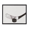 Sylvie Horizontal Hockey Stick And Puck Portrait Framed Canvas, Black 18x24