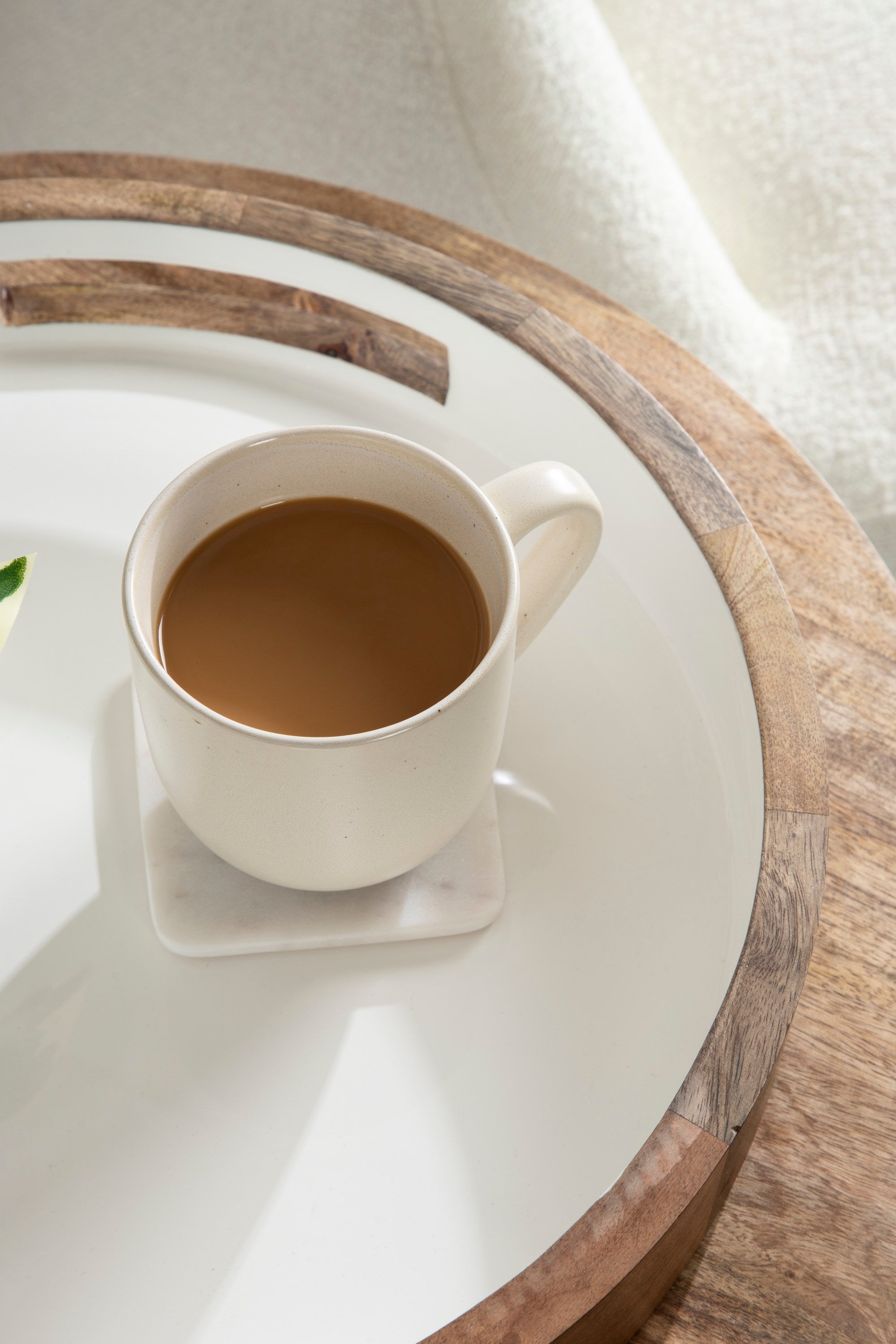Ehrens Round Decorative Wood Tray