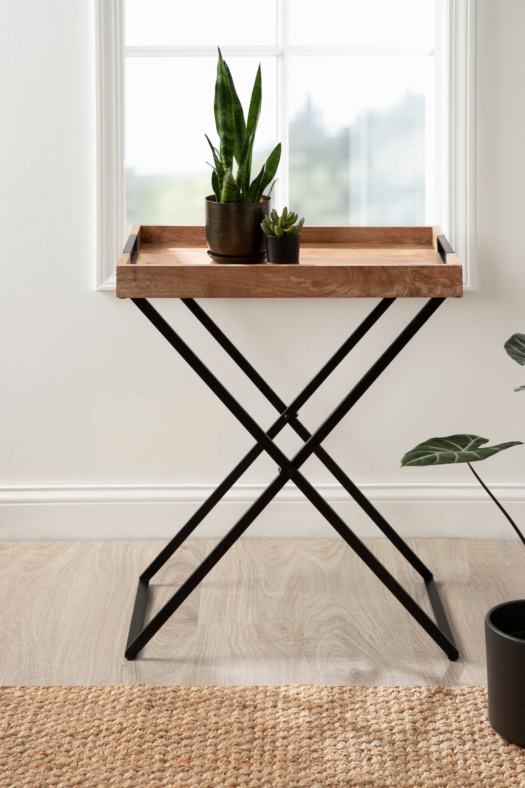 Heller Wood and Metal Tray Table