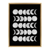 Sylvie 901 Moon Phases White on Black Framed Canvas by Teju Reval of SnazzyHues