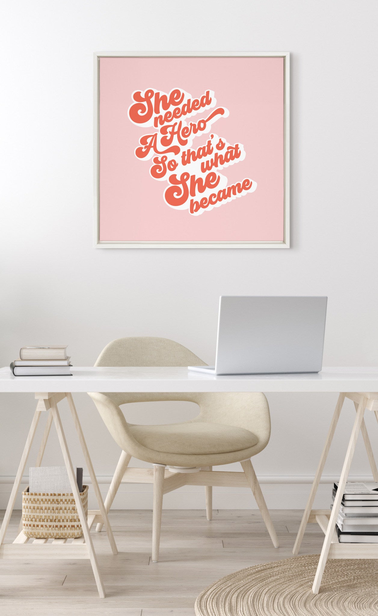 Sylvie Groovy Type She Hero Framed Canvas by Dominique Vari