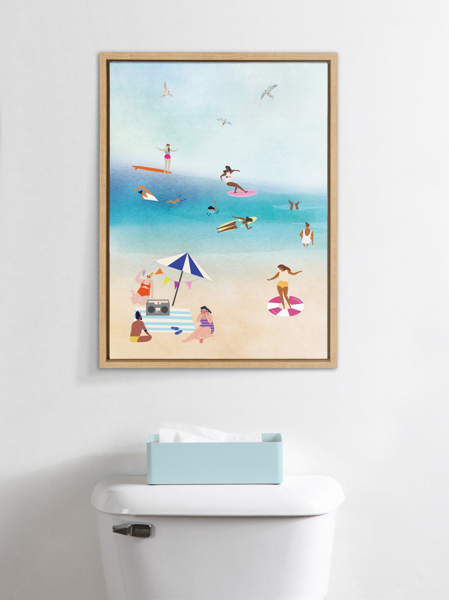 Sylvie Beach II Framed Canvas by Nikki Chu