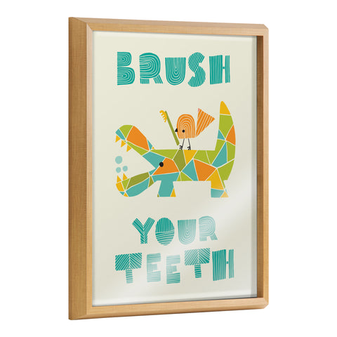 Blake Splish Splash Zoo Gator Framed Printed Glass by Heather Rosas