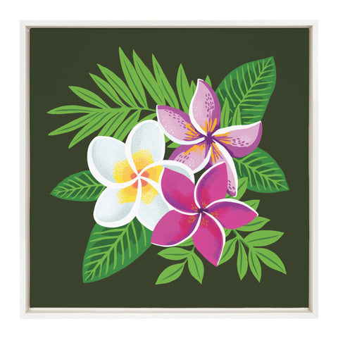 Sylvie Plumeria Framed Canvas by Maria Filar