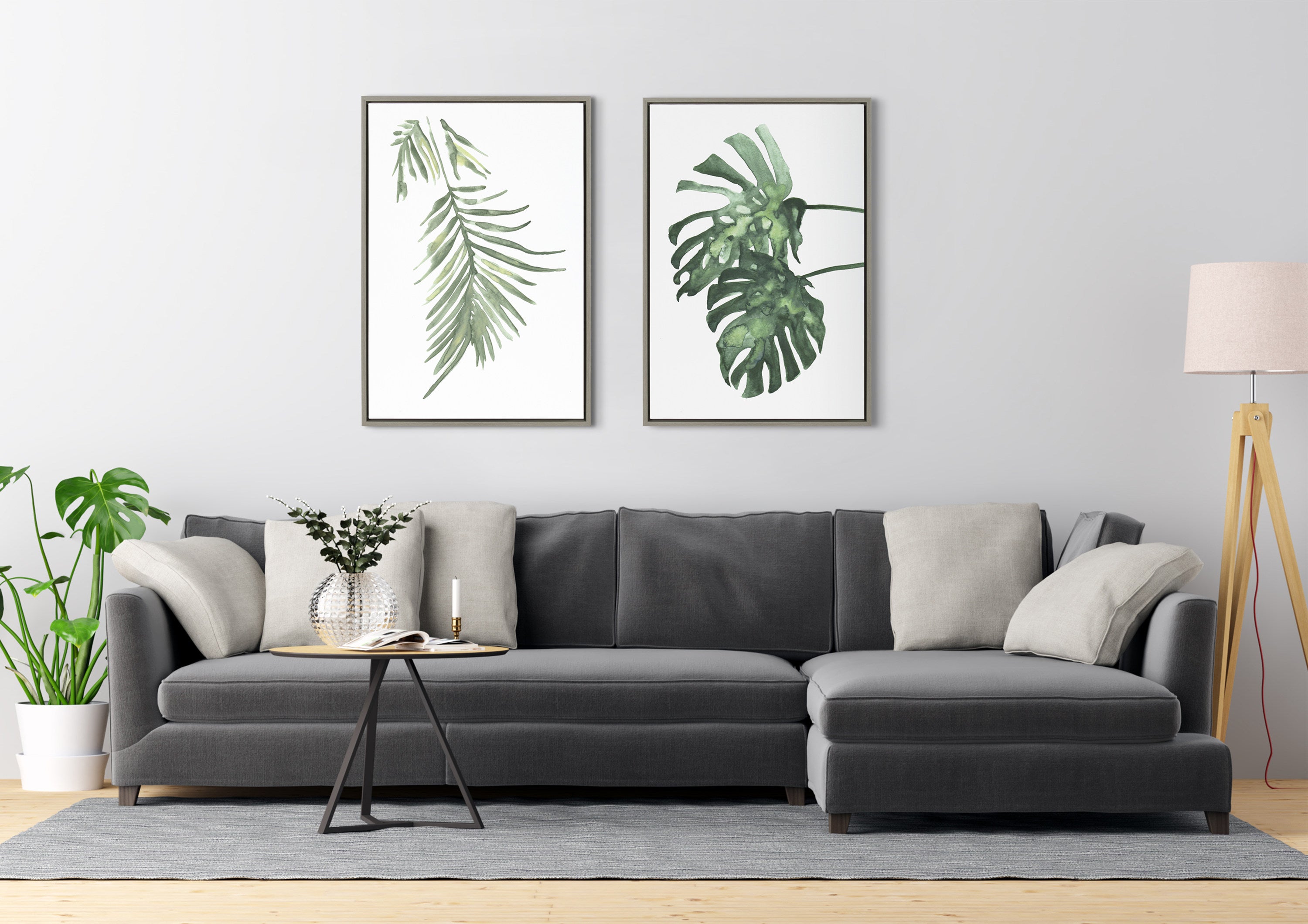 Sylvie Palm Leaf Framed Canvas by Viola Kreczmer