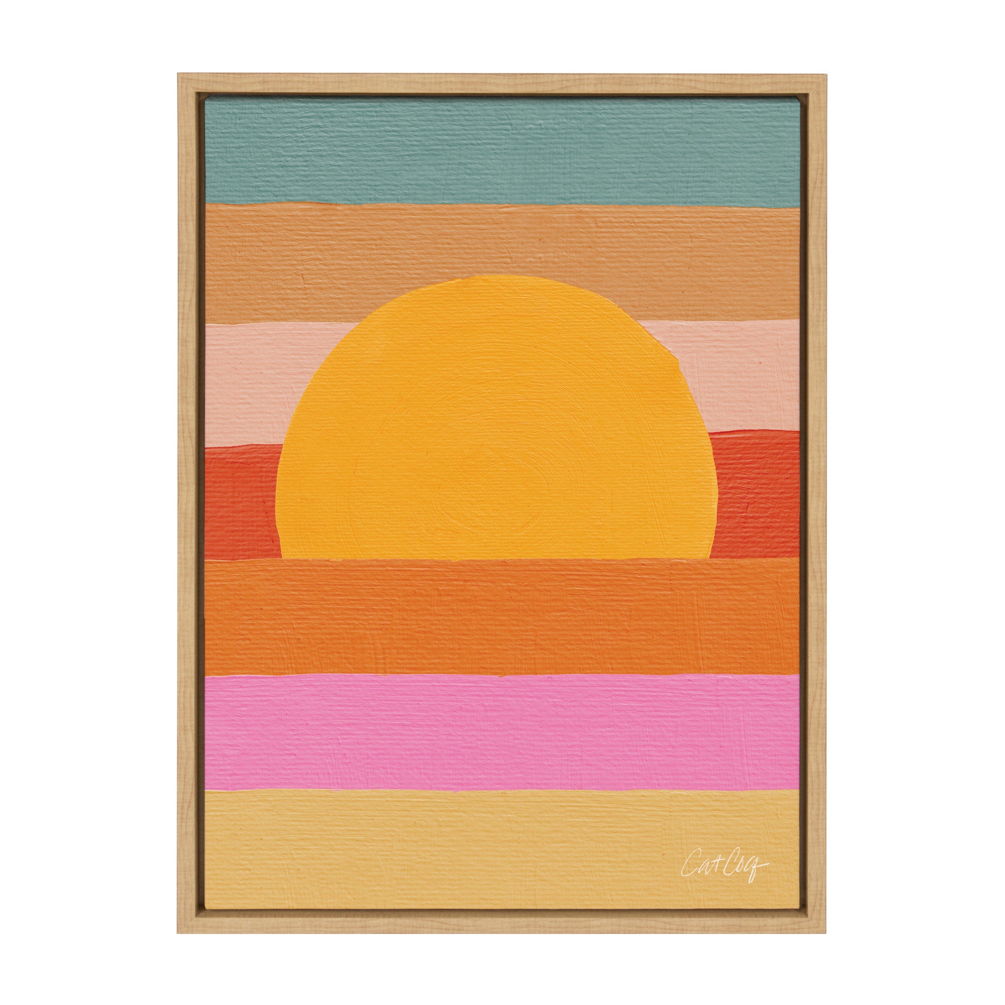 Sylvie Sunset Waves Framed Canvas by Cat Coquillette