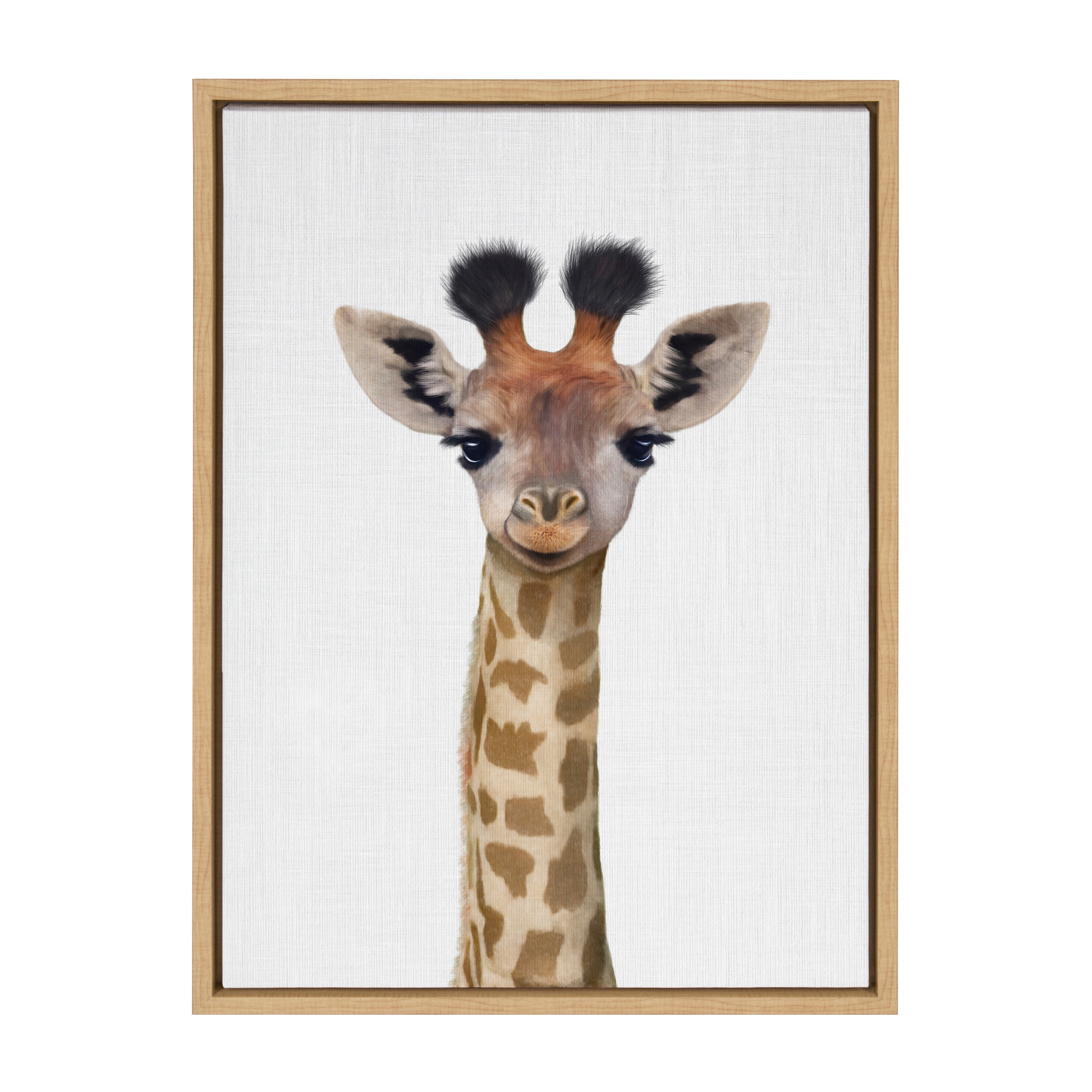 Sylvie Baby Giraffe  Color Illustration Framed Canvas by Simon Te of Tai Prints