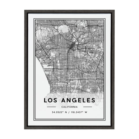 Sylvie Los Angeles Modern Map Framed Canvas by Jake Goossen
