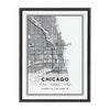 Sylvie Chicago Modern Map Framed Canvas by Jake Goossen
