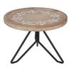 Sherald Round Wood Tray with Metal Stand