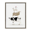 Sylvie Stacked Farm Animals Framed Canvas by Amy Peterson