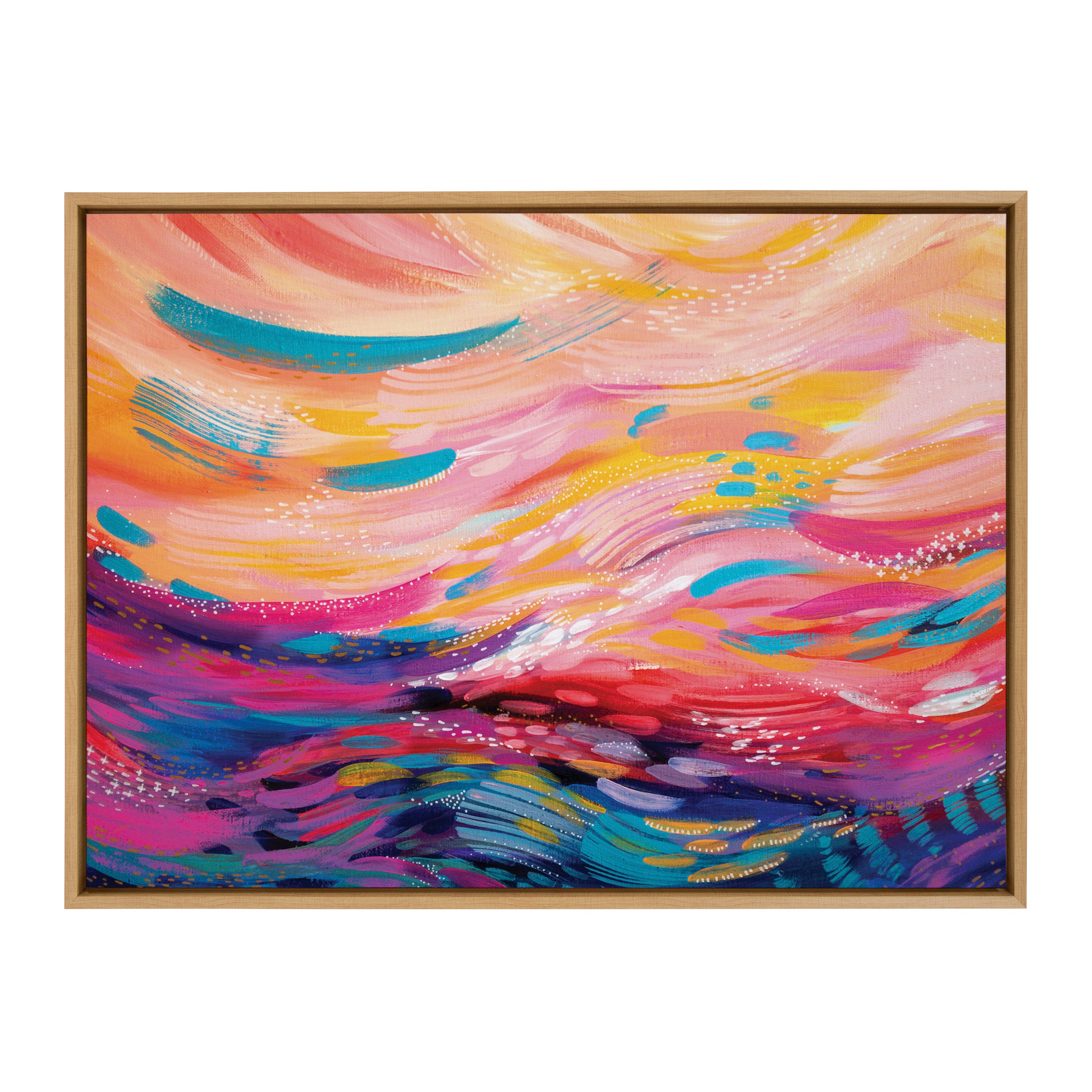 Sylvie Brush Strokes 90 Framed Canvas by Jessi Raulet of Ettavee