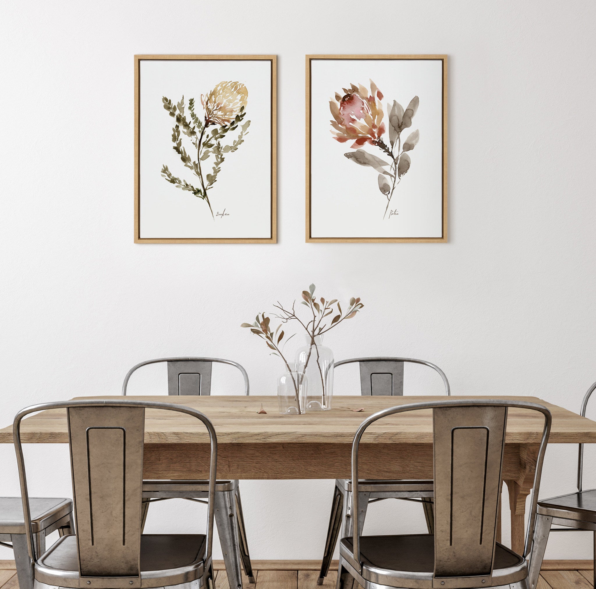 Sylvie Wild King Protea Framed Canvas by Sara Berrenson