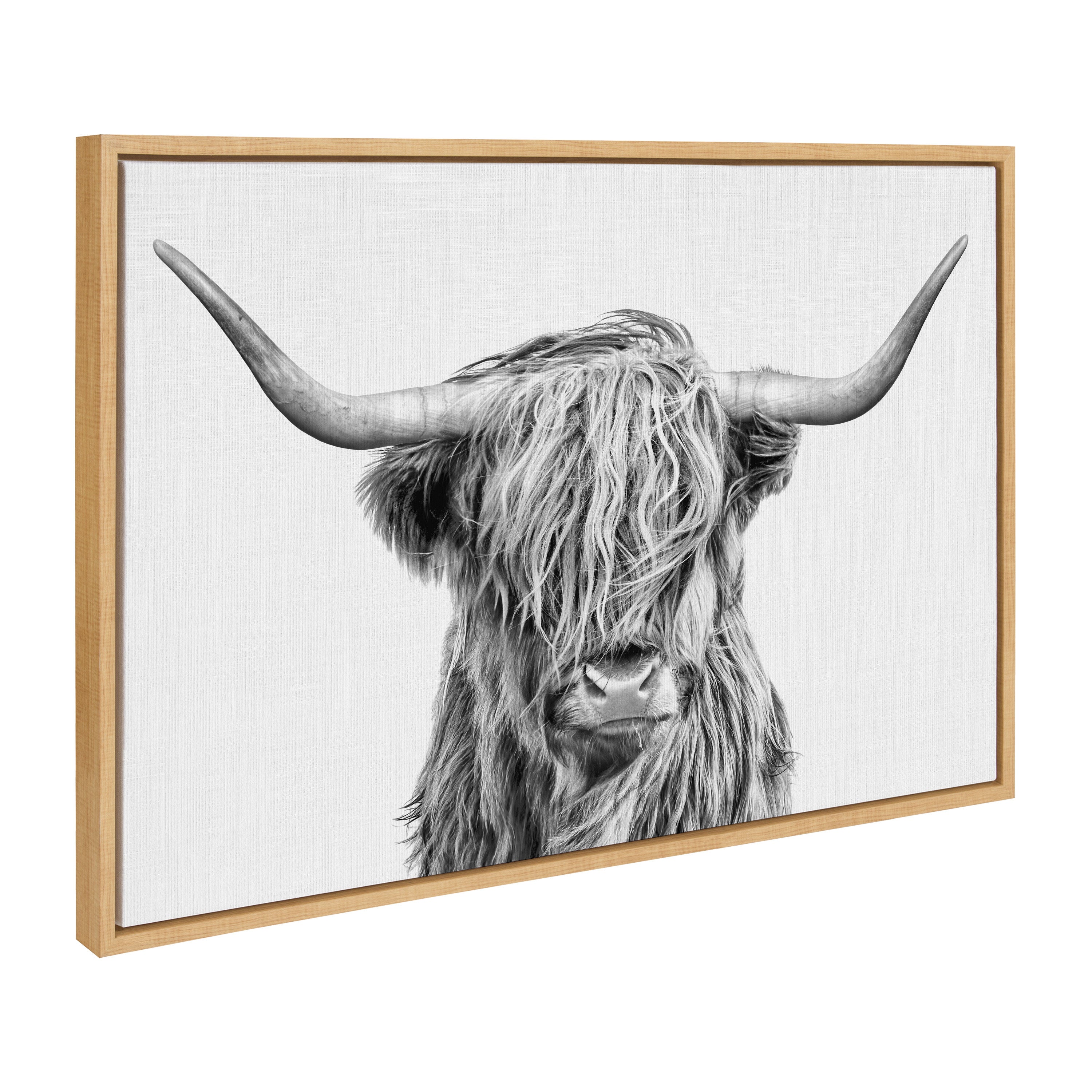 Sylvie Highland Cow 2 Framed Canvas by Simon Te of Tai Prints