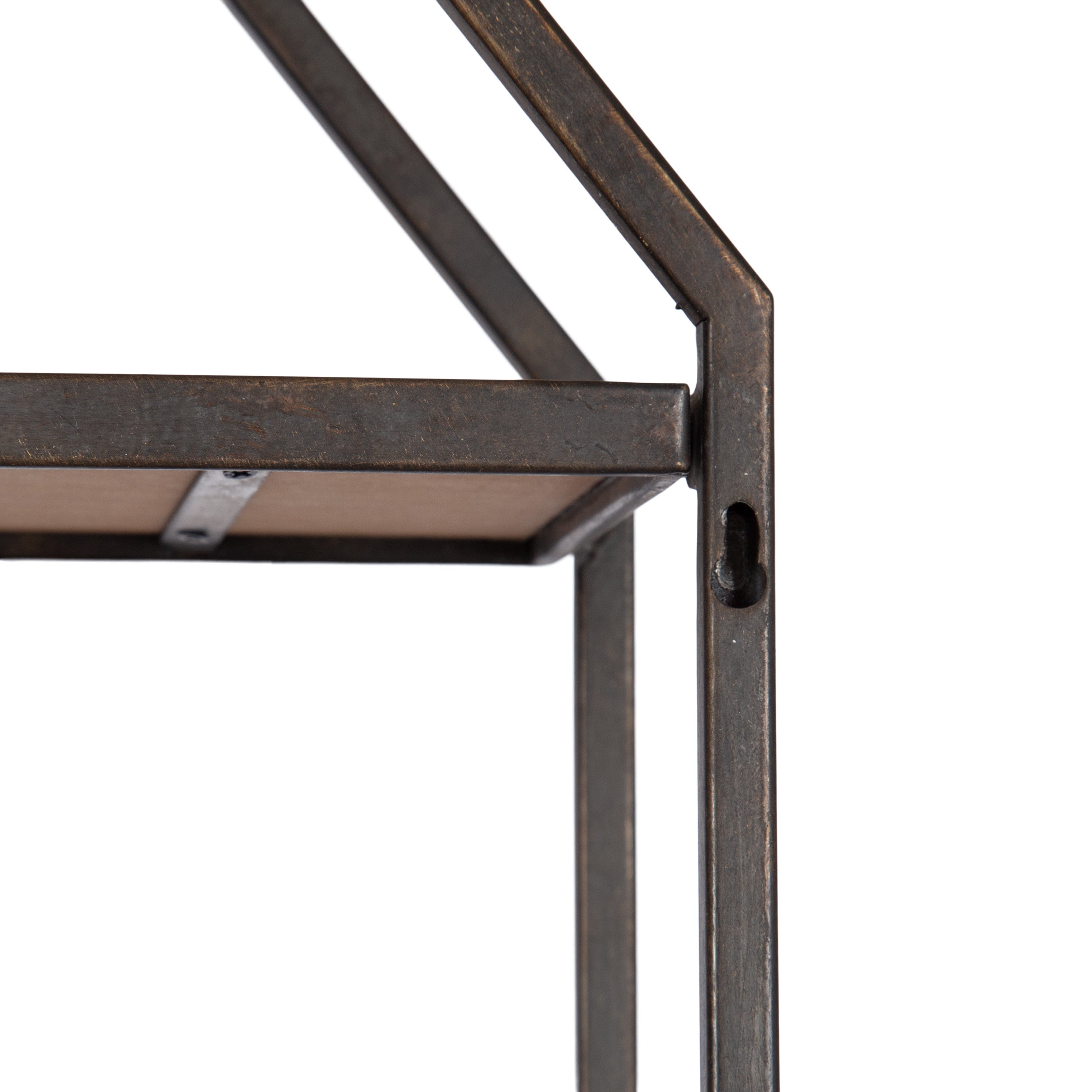 Adela Octagon Wood and Metal Shelf