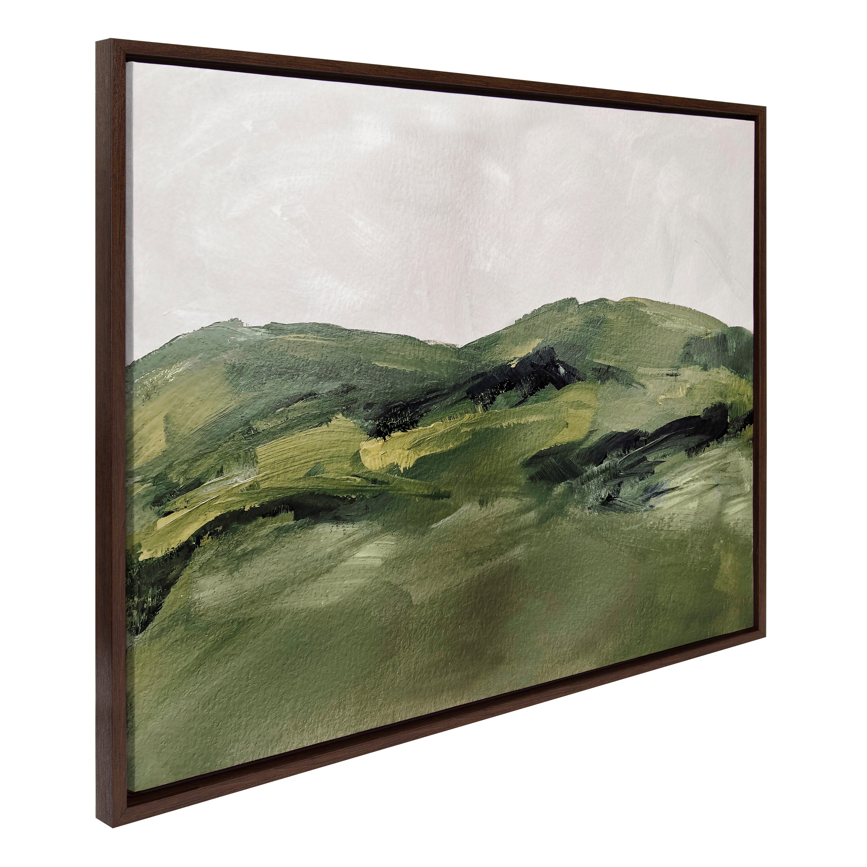 Sylvie Green Mountain Landscape Framed Canvas by Amy Lighthall