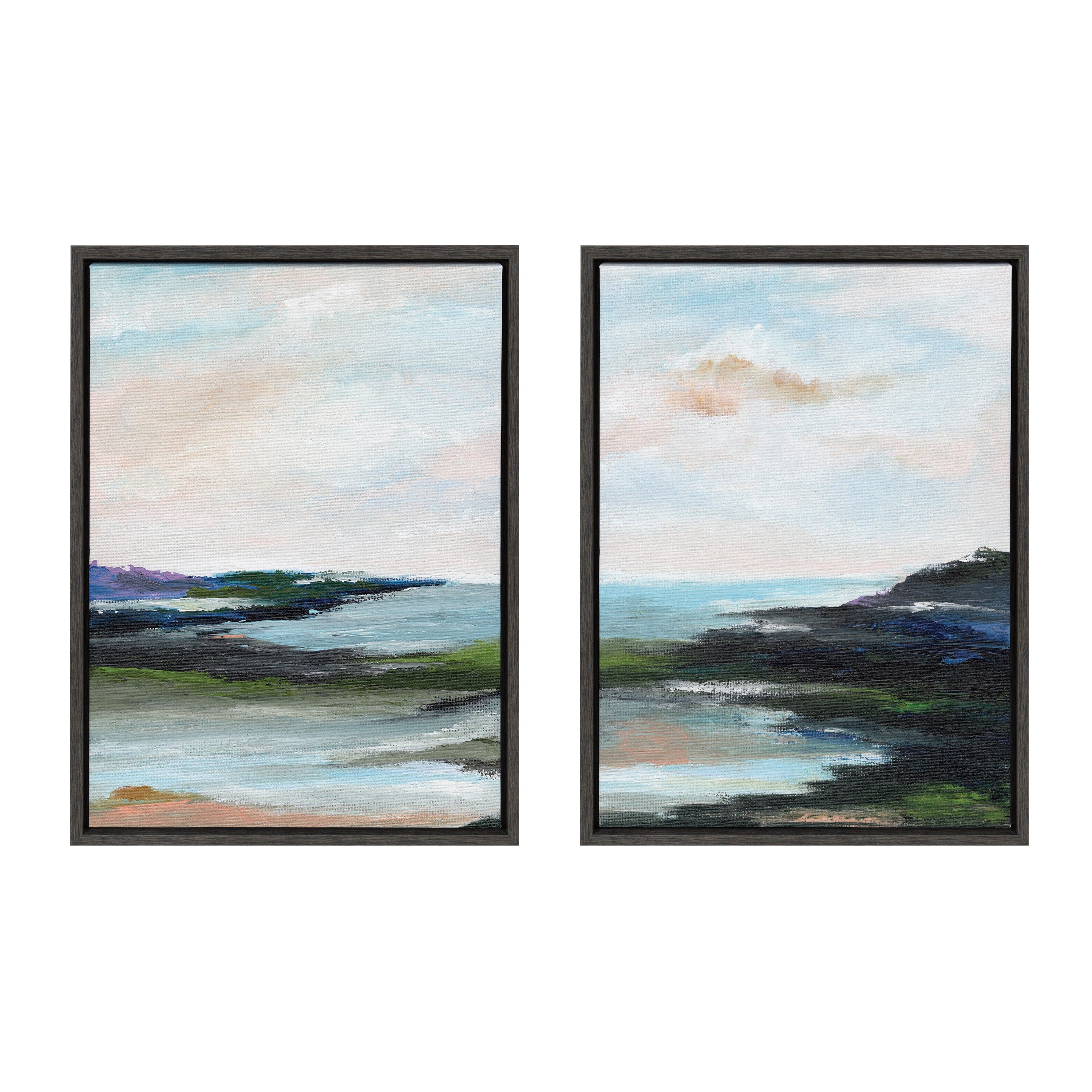 Sylvie Lake Huron l and II Framed Canvas Art Set by Nikita Jariwala
