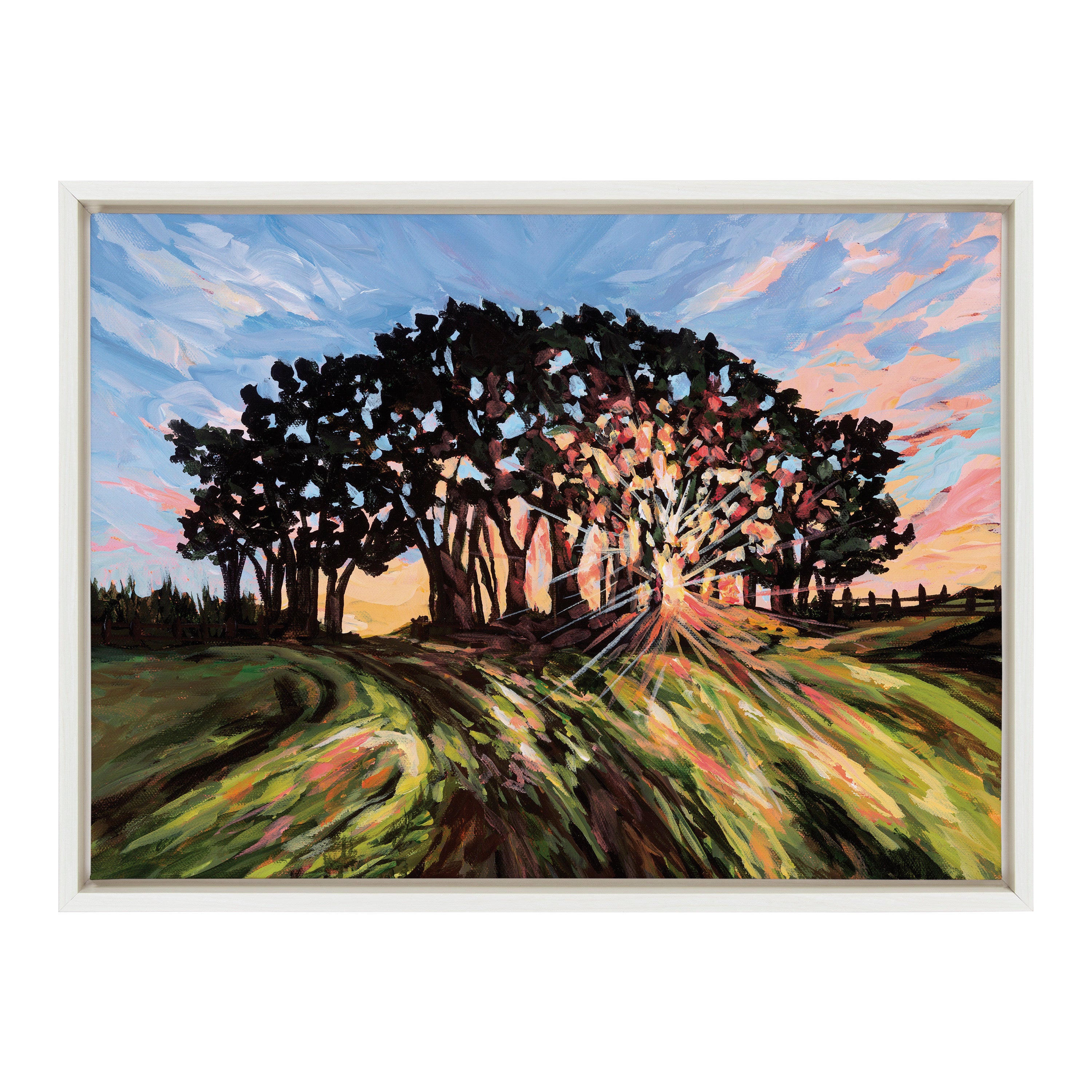 Sylvie Tree Sunset 2 Framed Canvas by Emily Kenney