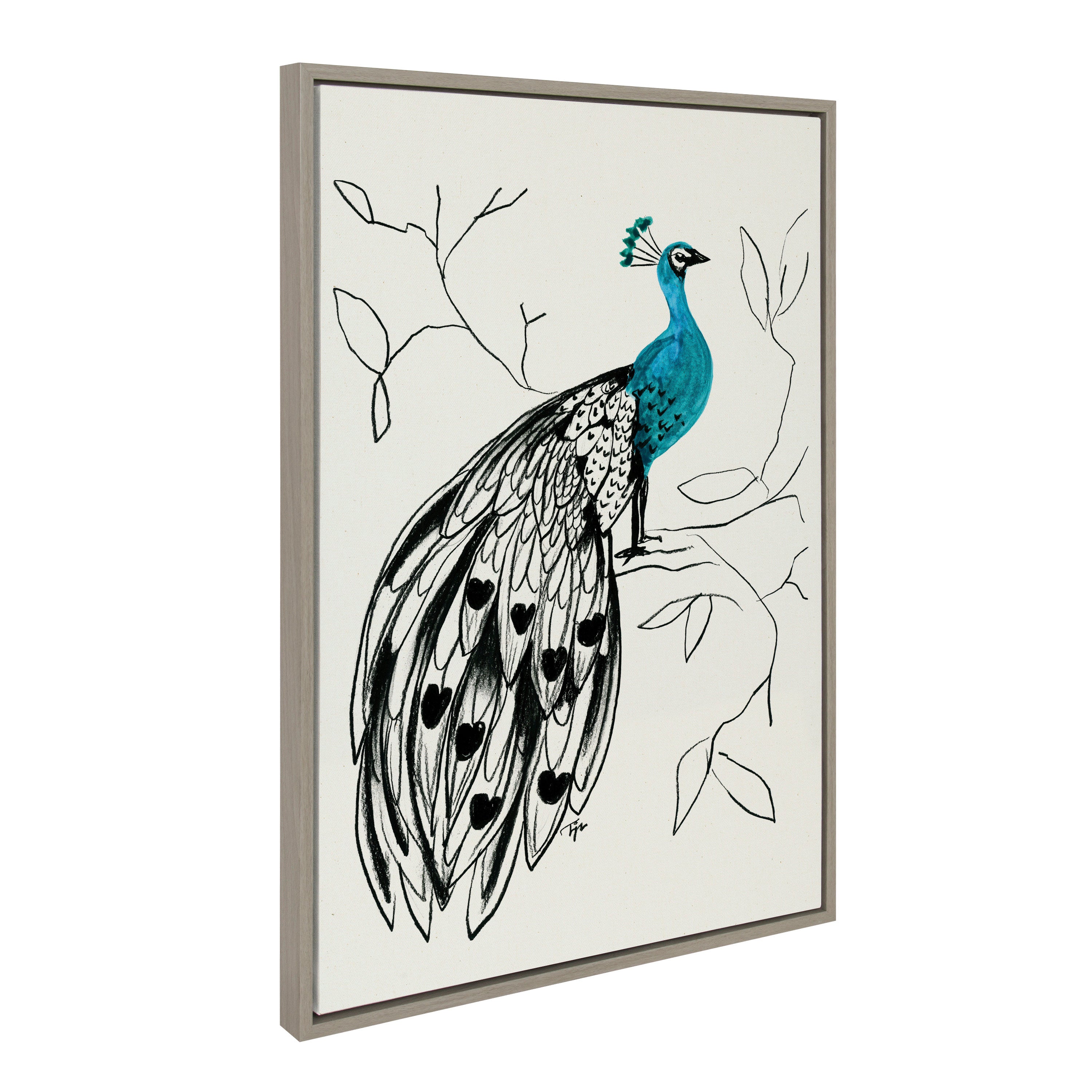Sylvie 658 Peacock Framed Canvas by Teju Reval of SnazzyHues