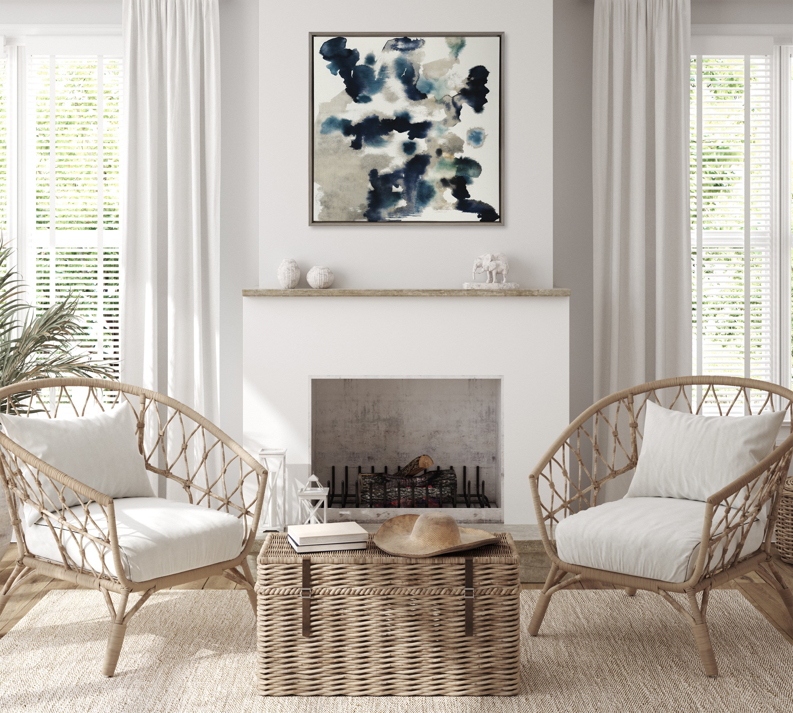 Sylvie Gilded Watercolor Framed Canvas by Amy Lighthall
