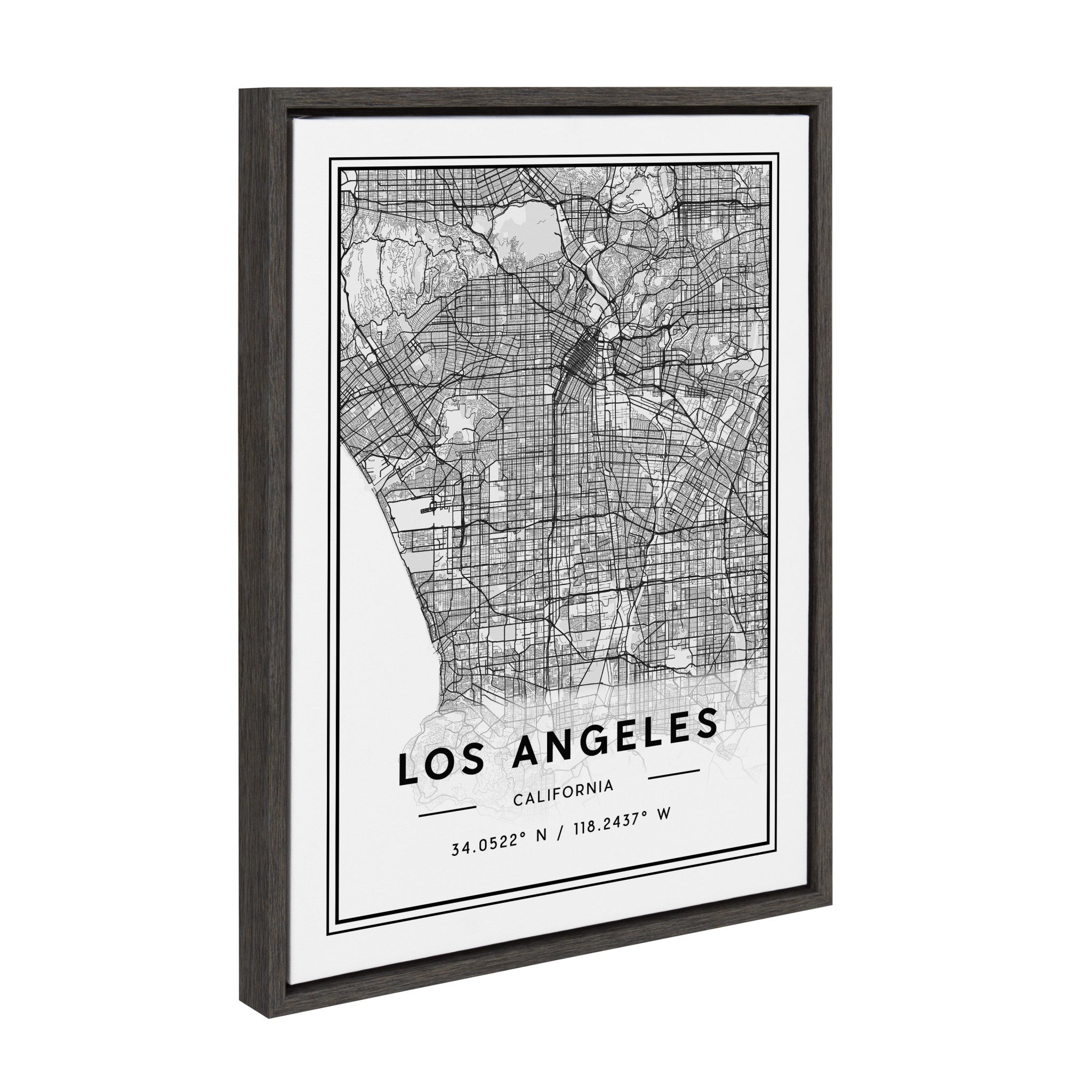 Sylvie Los Angeles Modern Map Framed Canvas by Jake Goossen