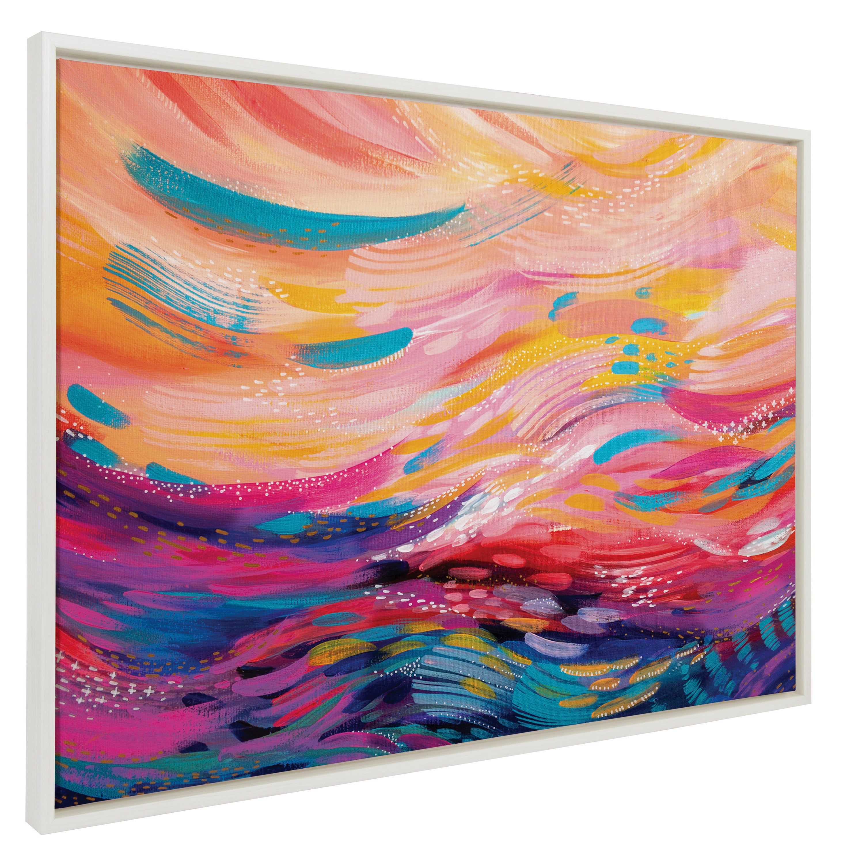 Sylvie Brush Strokes 90 Framed Canvas by Jessi Raulet of Ettavee