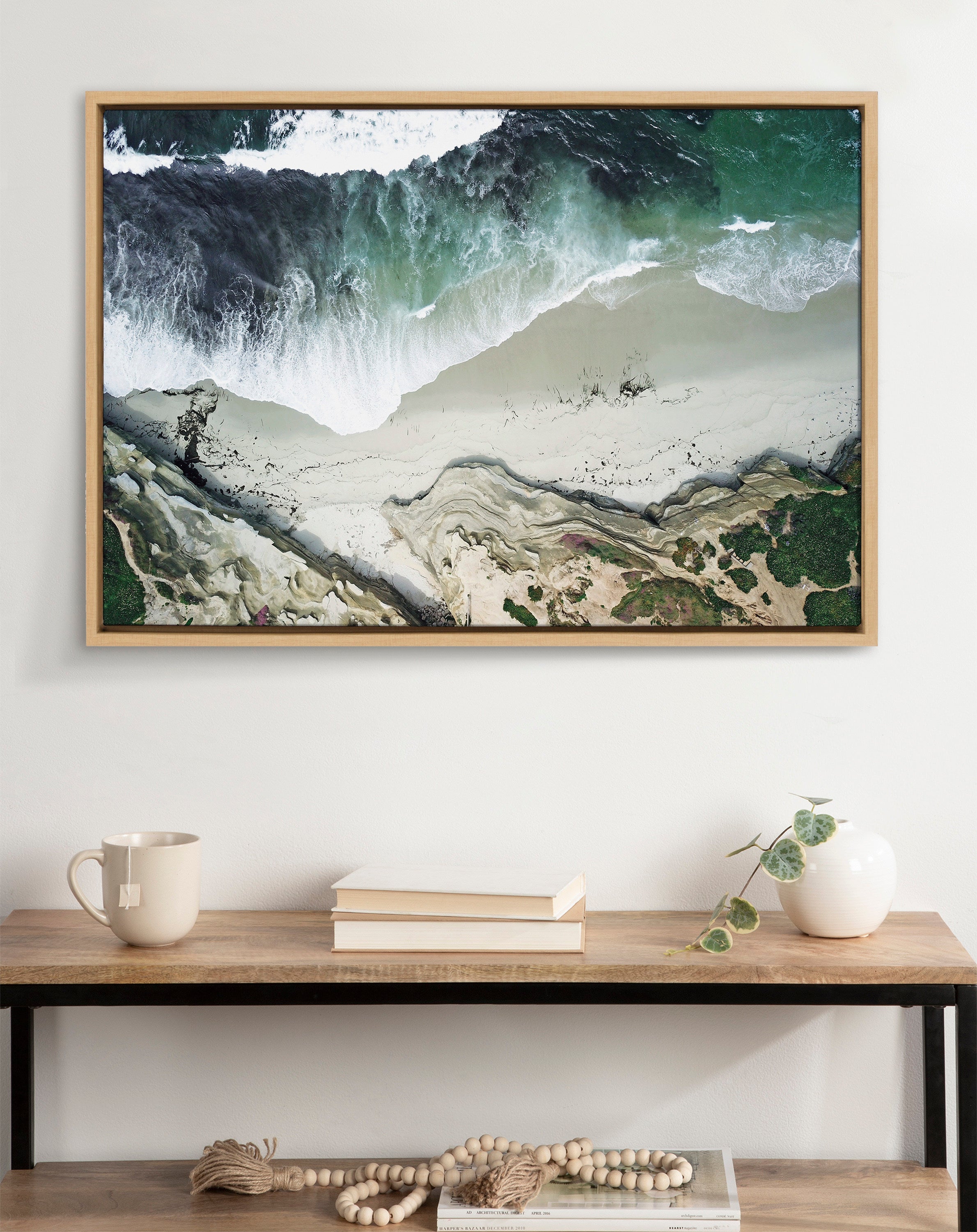 Sylvie La Jolla Curves Framed Canvas by Rachel Bolgov