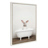 Sylvie Bunny in Rustic Bath Framed Canvas by Amy Peterson Art Studio