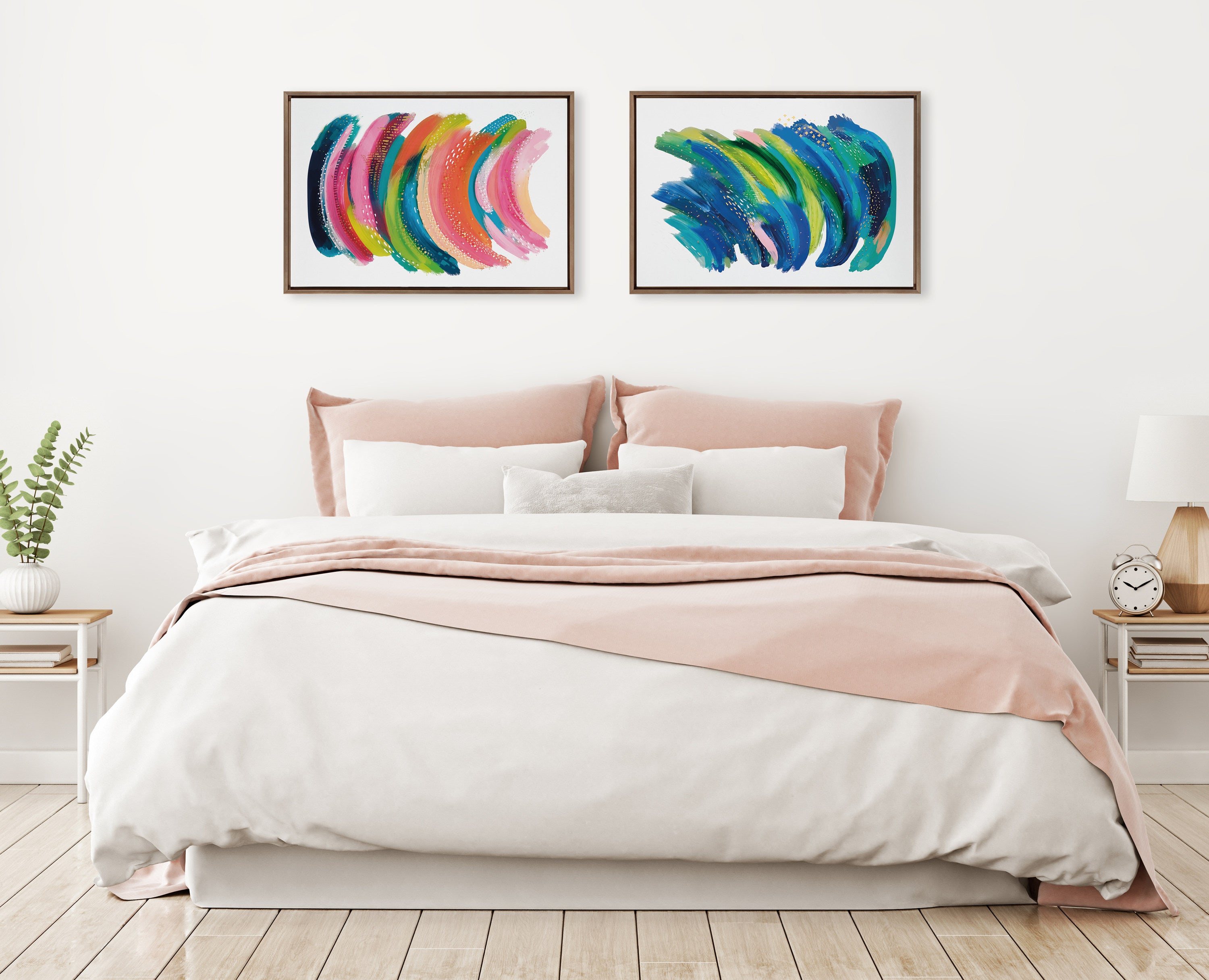 Sylvie Bright Abstract Framed Canvas by Jessi Raulet of Ettavee