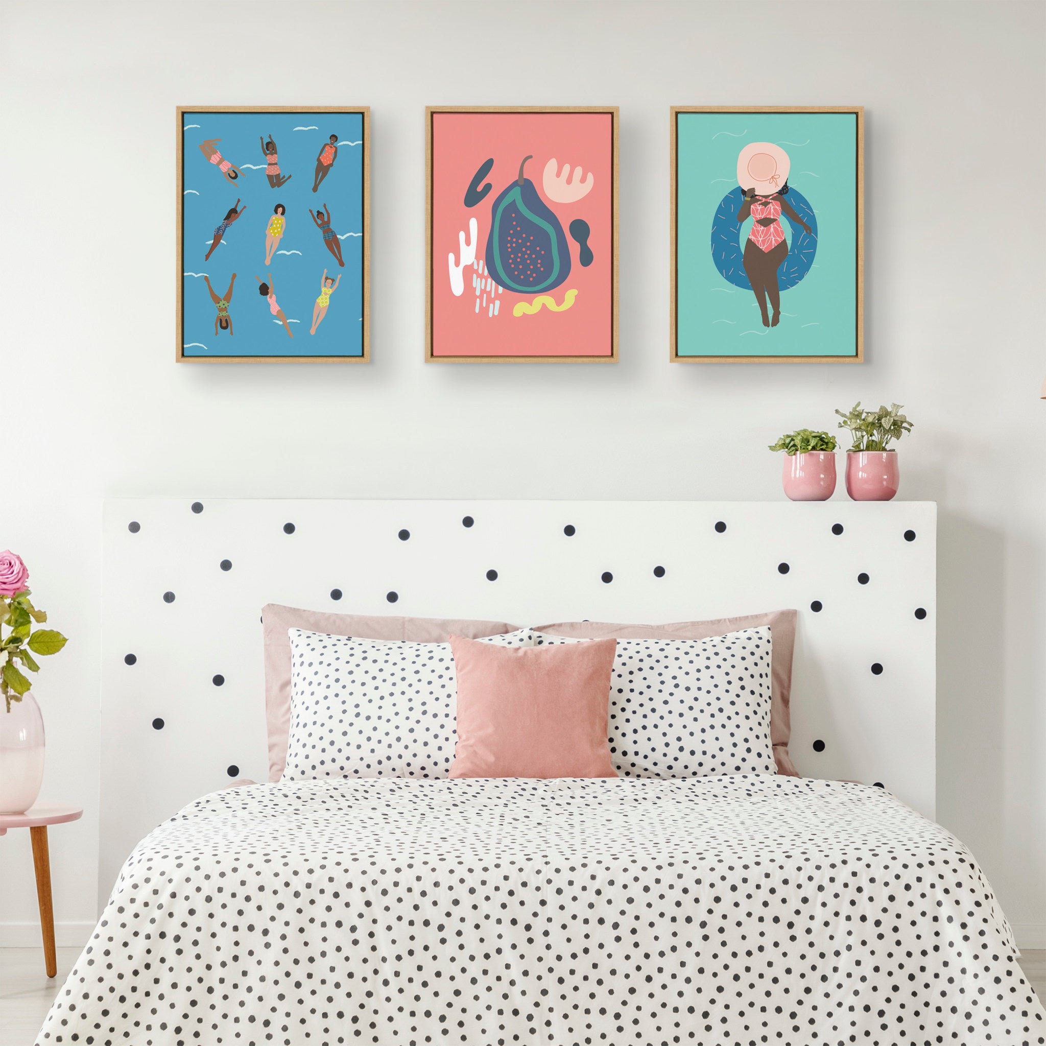 Sylvie By the Pool Framed Canvas by Queenbe Monyei
