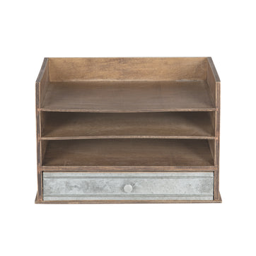 Industrious Desktop Wood Letter Tray