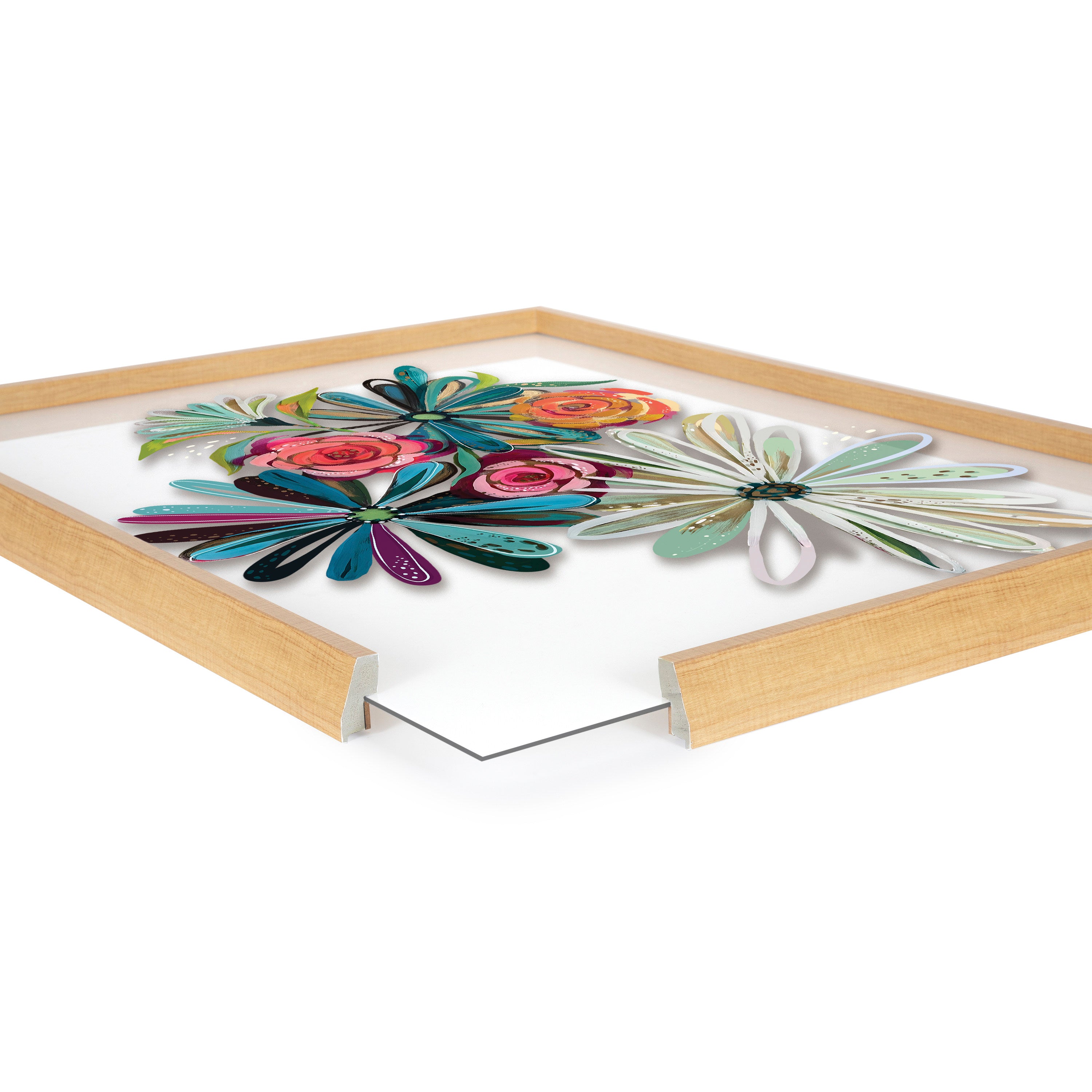 Blake Flowers on Glass 2 Whole Flowers Framed Printed Art by Jessi Raulet of Ettavee