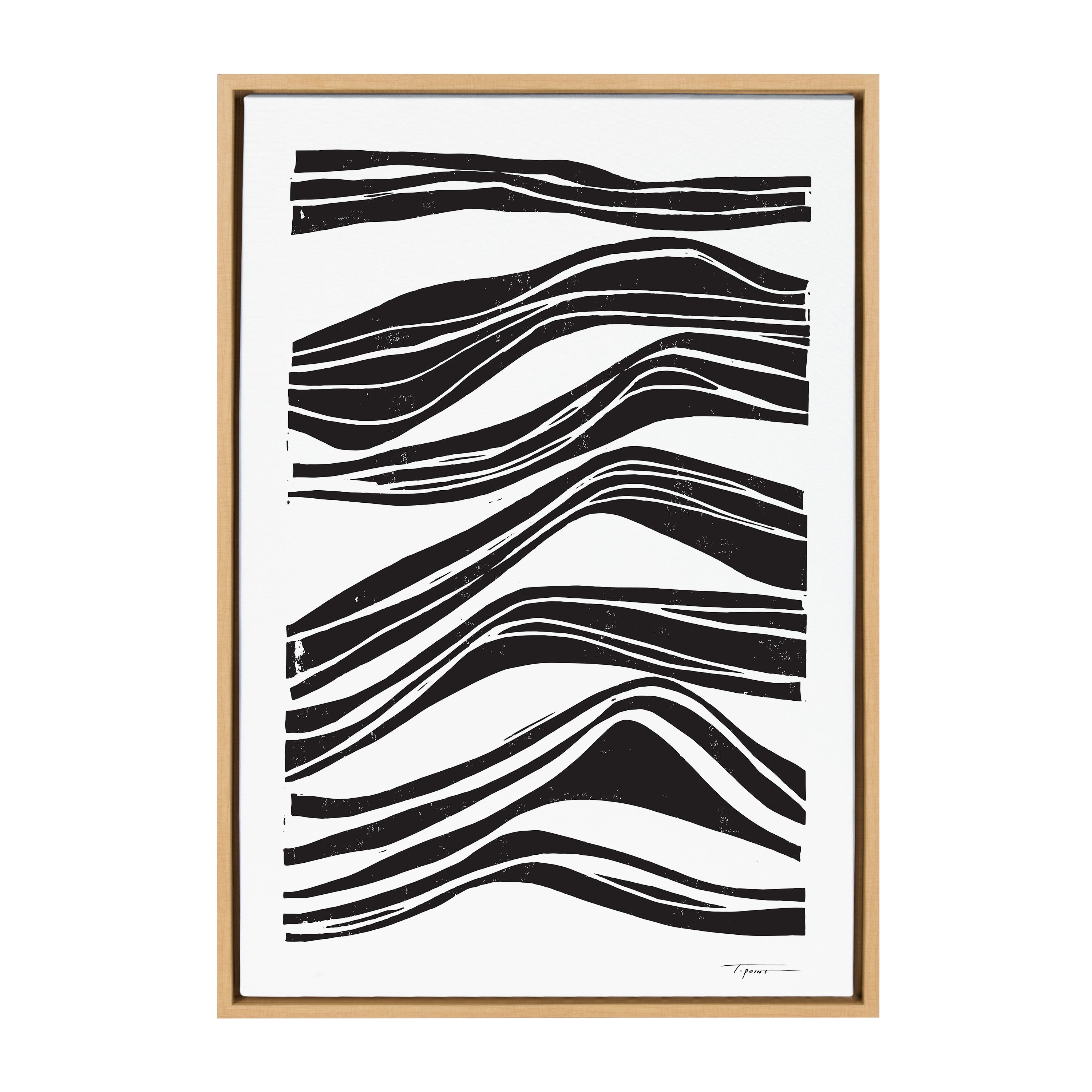 Sylvie Abstract Waves Framed Canvas by Statement Goods