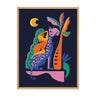Sylvie Girl On Cheetah Framed Canvas By Rachel Lee of My Dream Wall