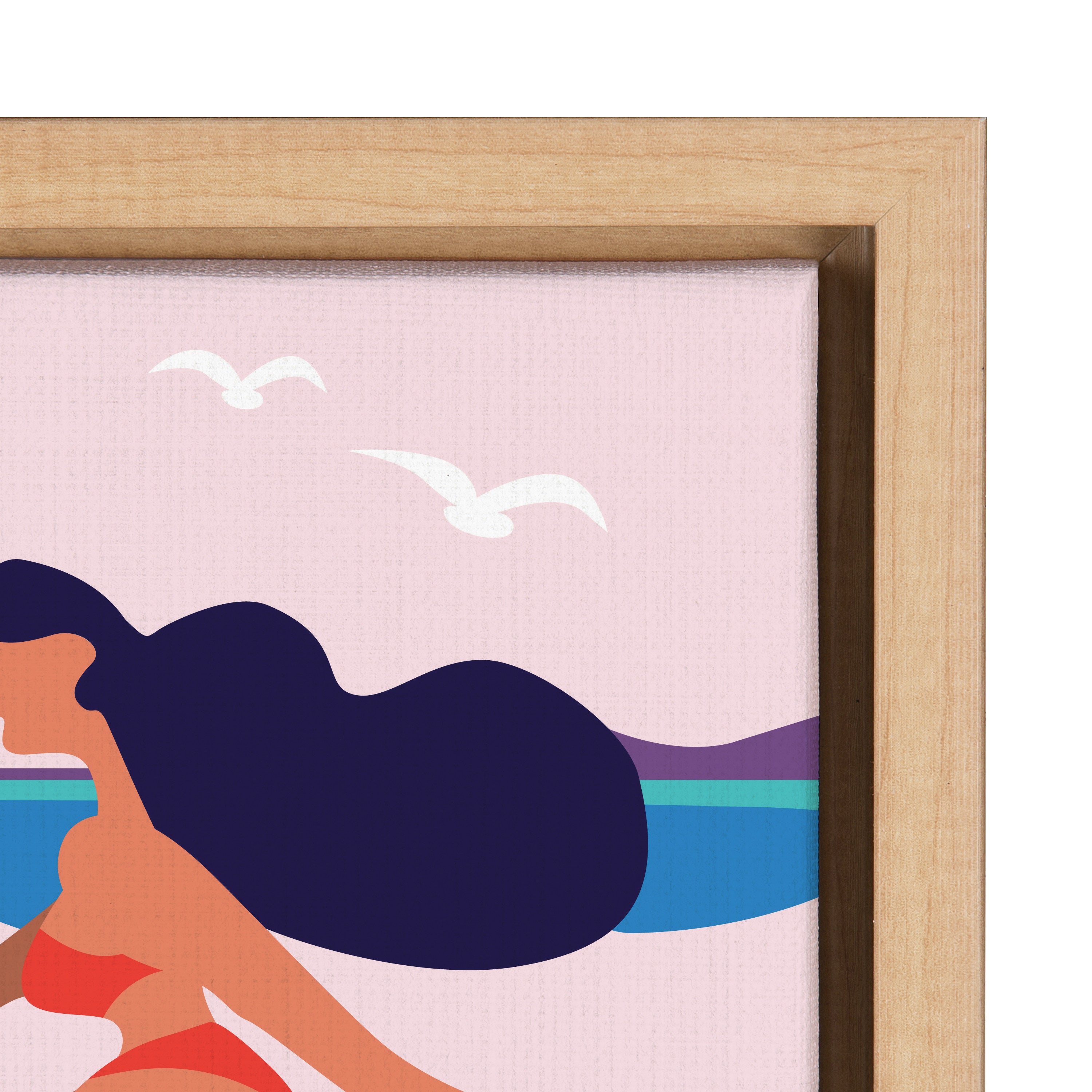 Sylvie Mid Century Modern Surf Dog Framed Canvas by Rachel Lee of My Dream Wall