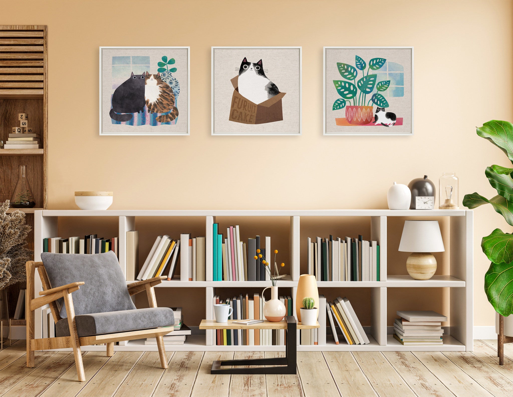 Sylvie Friends 1 Framed Canvas by Planet Cat