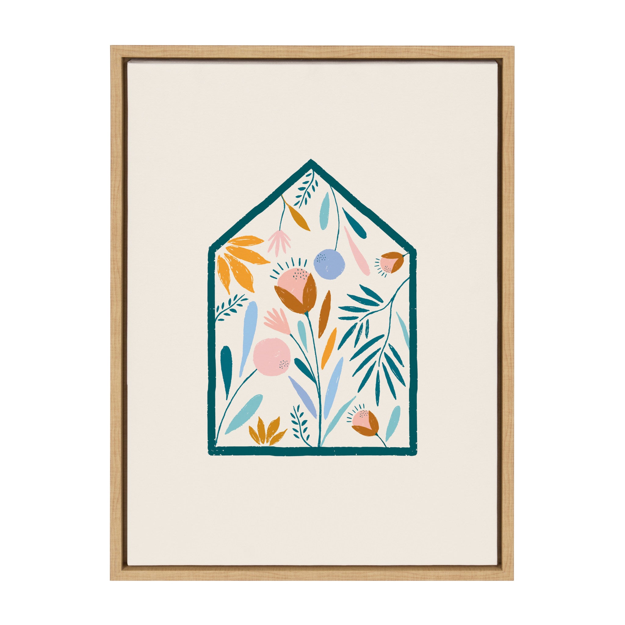 Sylvie Flower House Framed Canvas by Duchess Plum
