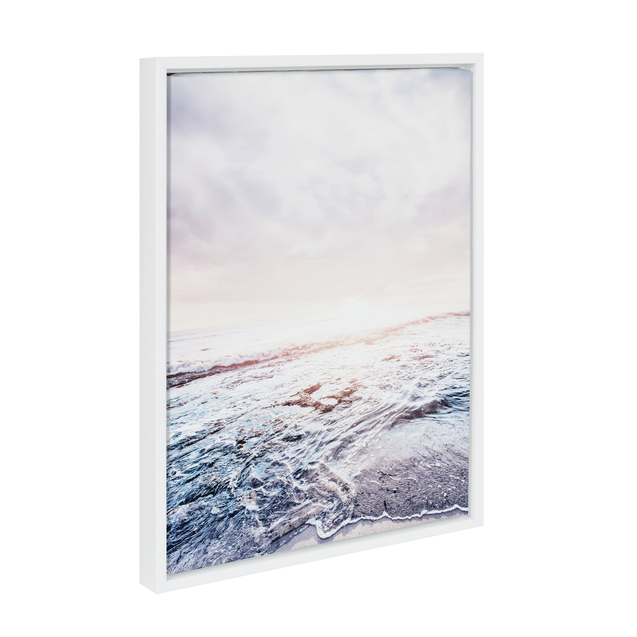 Sylvie Waves on the Beach Framed Canvas by Simon Te Tai