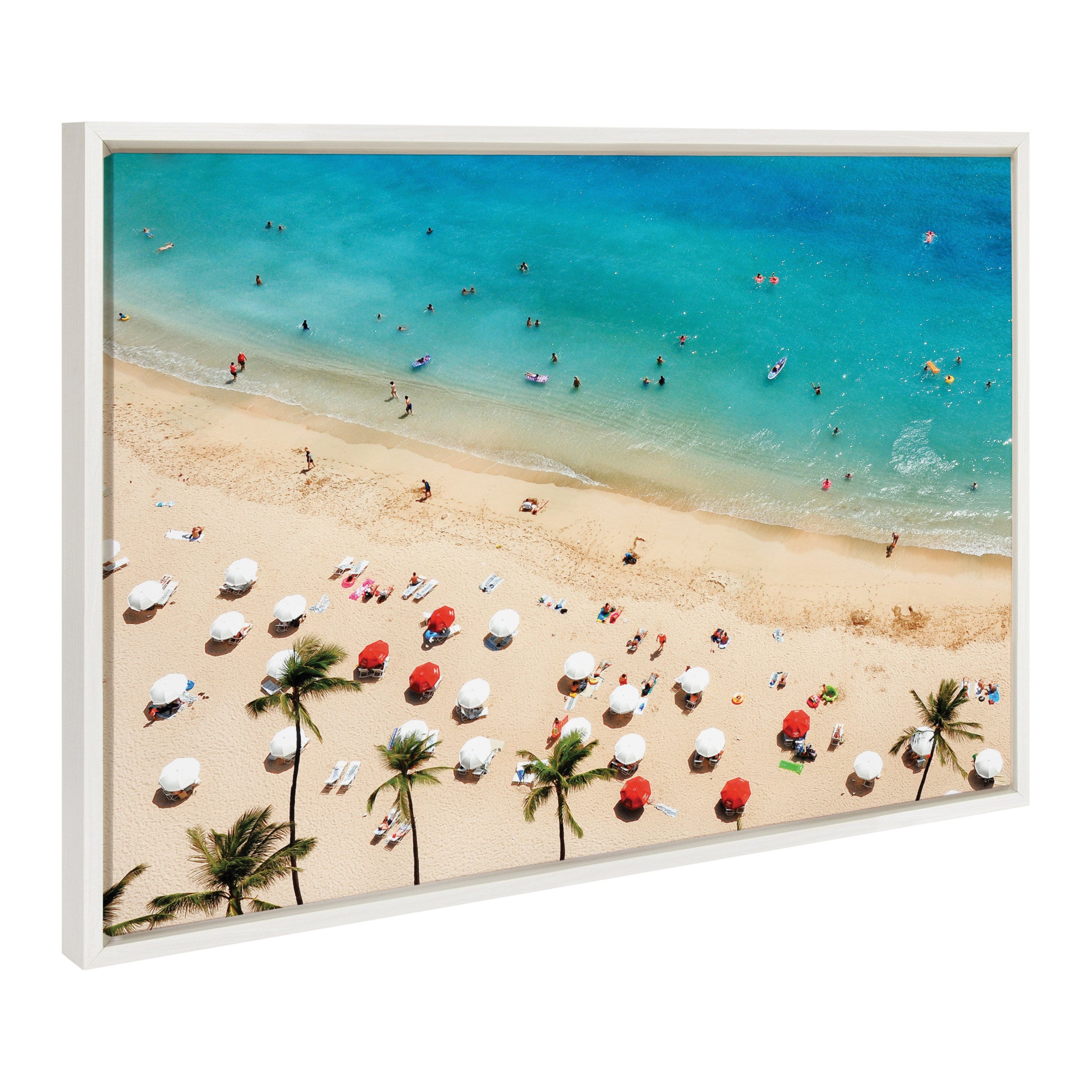 Sylvie Tropical Beach Framed Canvas by Simon Te