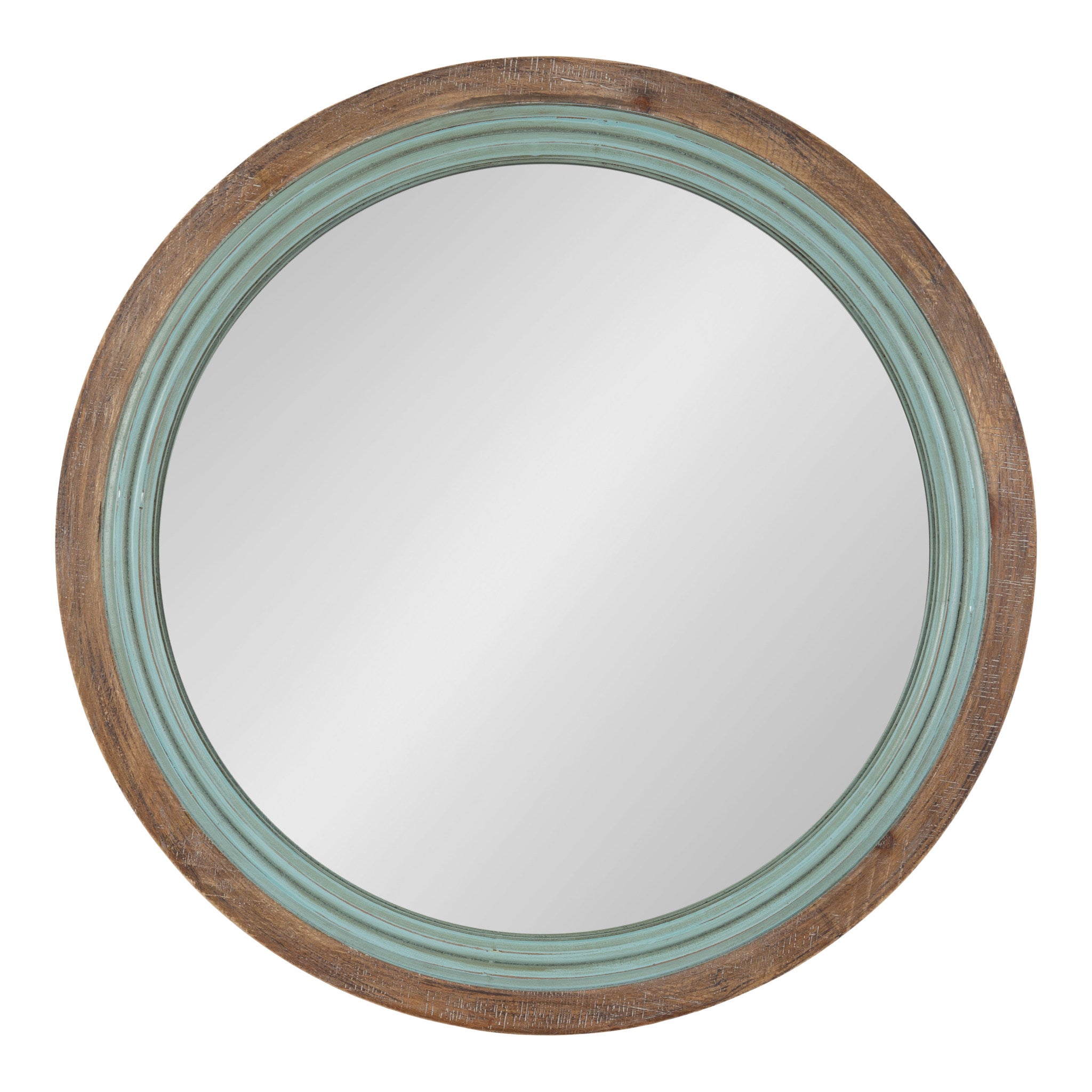 Palmer Wood Round Wall Mirror