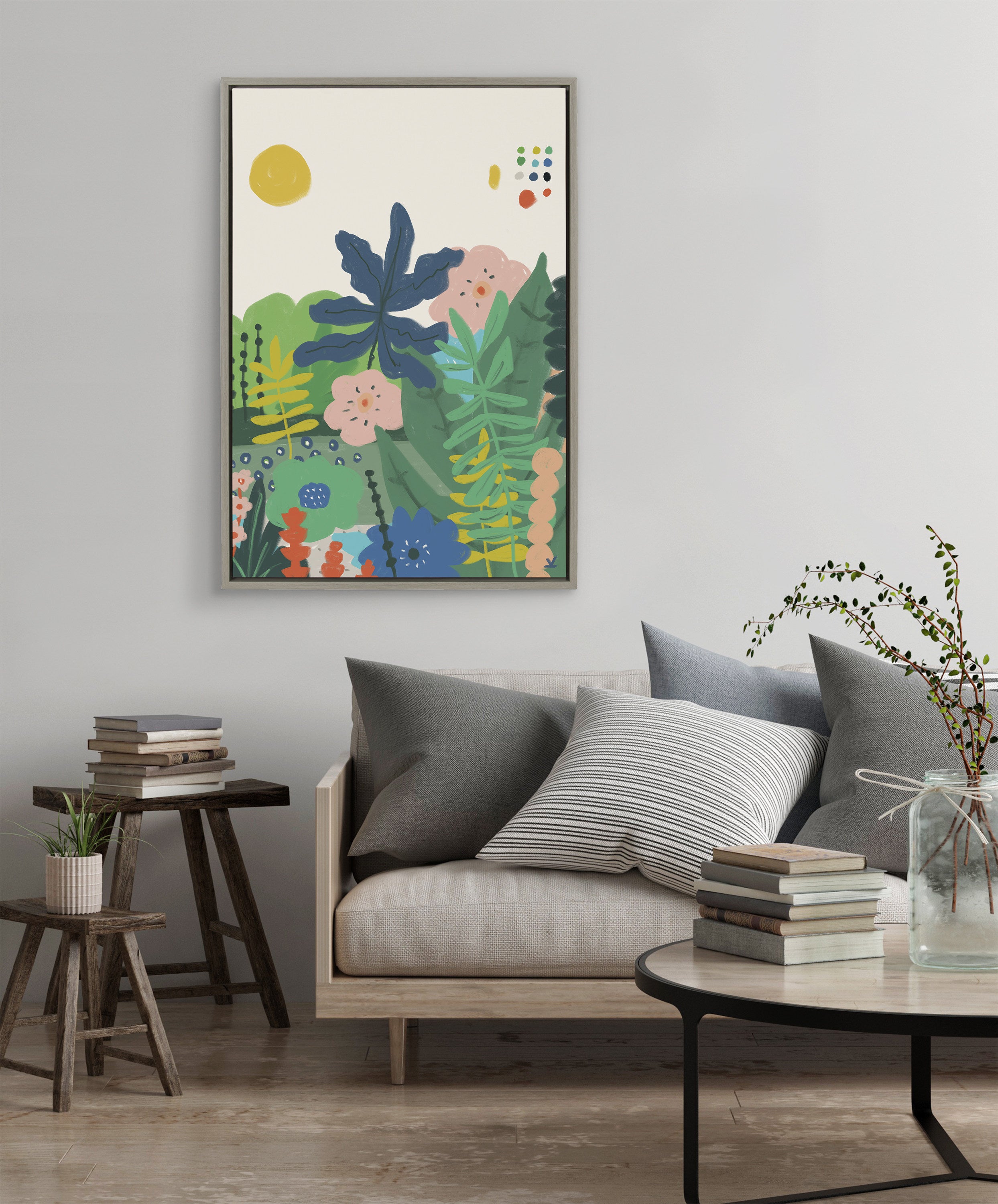 Sylvie Zen Garden 1 Framed Canvas by Kelly Knaga