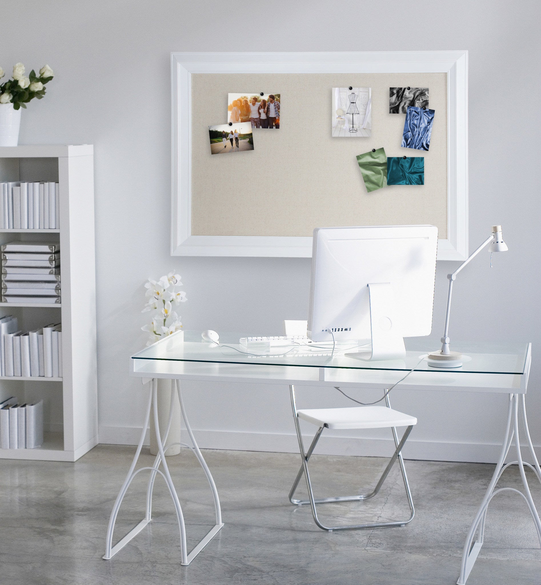 Whitley Framed Linen Fabric Pinboard